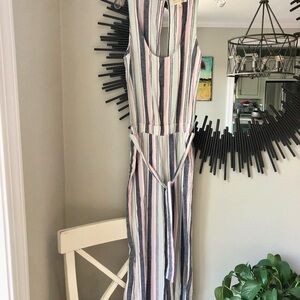 Cloth & Stone Striped Cropped Wide Leg Jumper